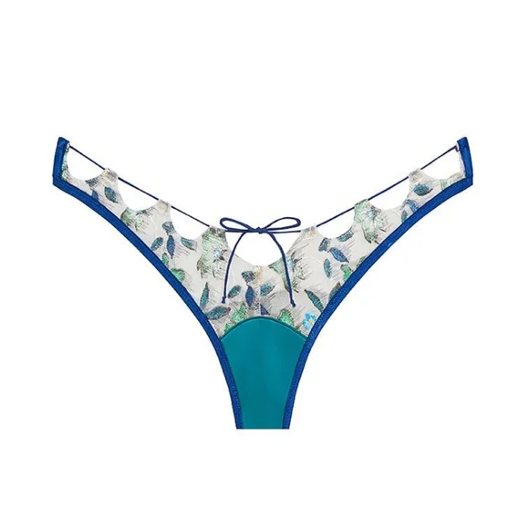 FOR LOVE & LEMONS Wrap Ikat Embroidered Bustier & Thong